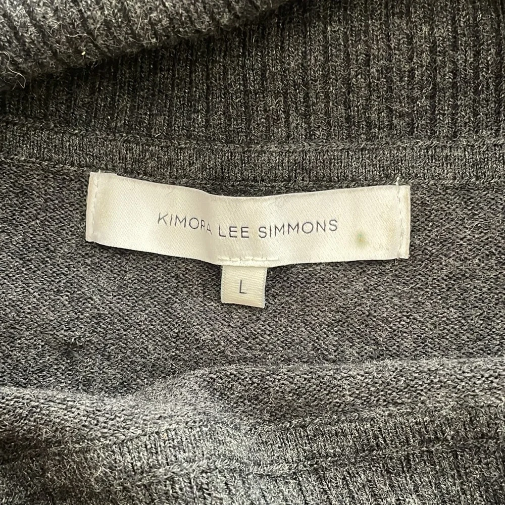 Kimora Lee Simmons Off‎ The Shoulder Charcoal Gray Wool/Cashmere NWOT Sweater L